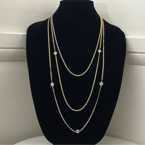 Goldette triple strands necklace